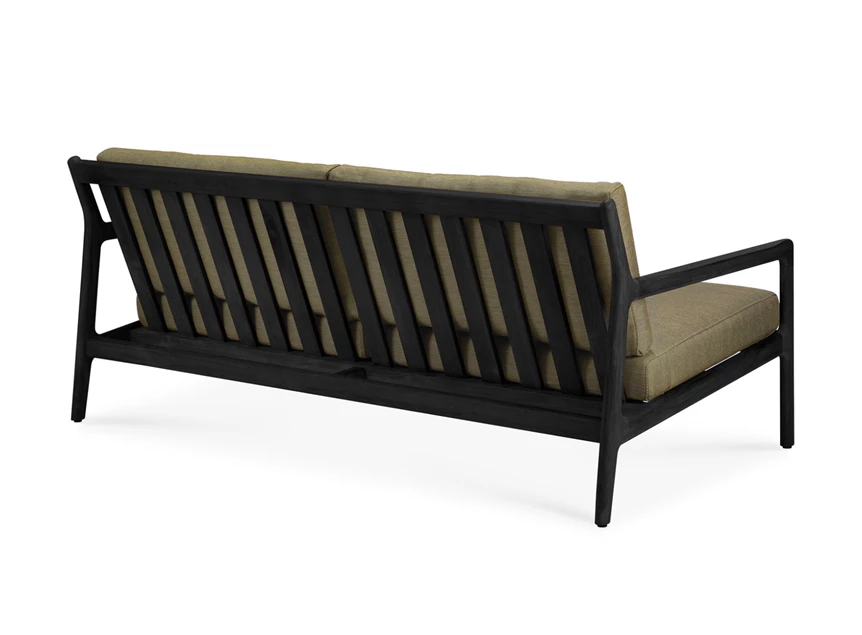 Achterkant Lounge Teak Jack Black Outdoor Sofa 2 seater green fabric 10437 Ethnicraft