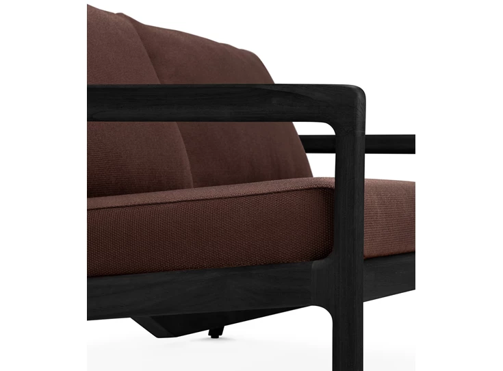 Armleuning Lounge Teak Jack Black Outdoor Sofa 2 seater burgundy fabric 10436 Ethnicraft