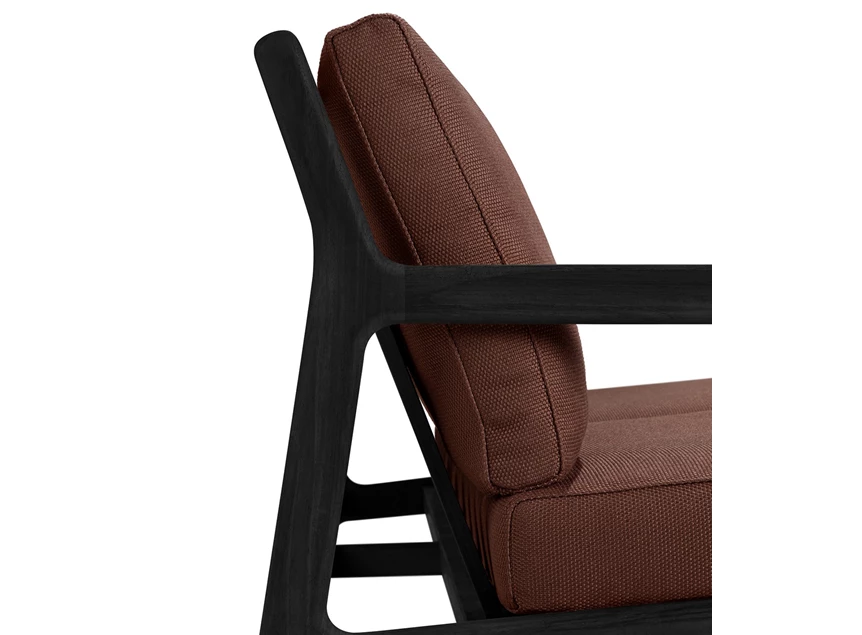 Zijkant Lounge Teak Jack Black Outdoor Sofa 2 seater burgundy fabric 10436 Ethnicraft