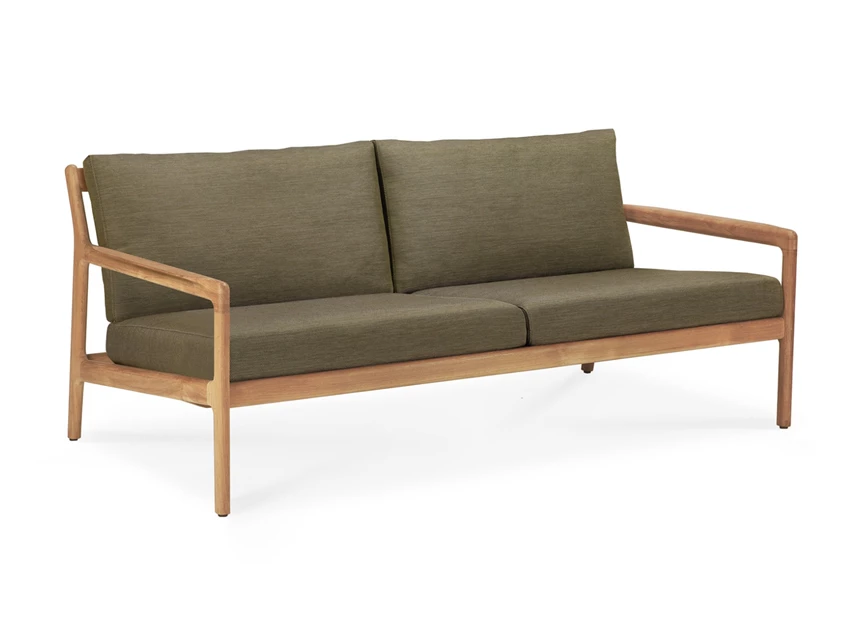 Lounge Teak Jack Outdoor Sofa 2 seater green fabric 10435 Ethnicraft