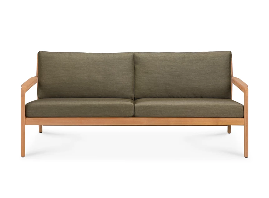 Front Lounge Teak Jack Outdoor Sofa 2 seater green fabric 10435 Ethnicraft