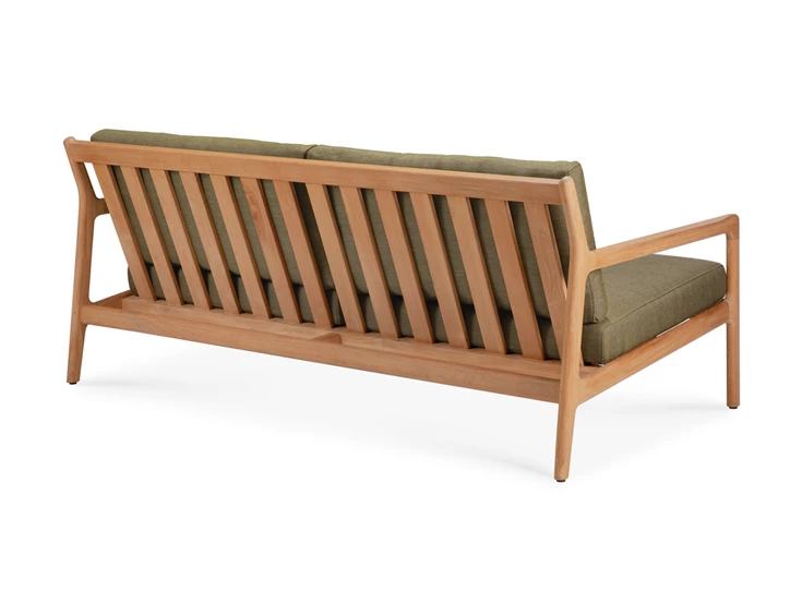Achterkant Lounge Teak Jack Outdoor Sofa 2 seater green fabric 10435 Ethnicraft