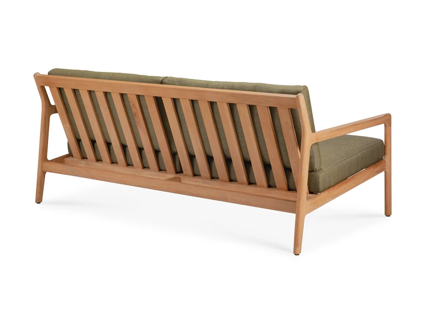 Achterkant Lounge Teak Jack Outdoor Sofa 2 seater green fabric 10435 Ethnicraft