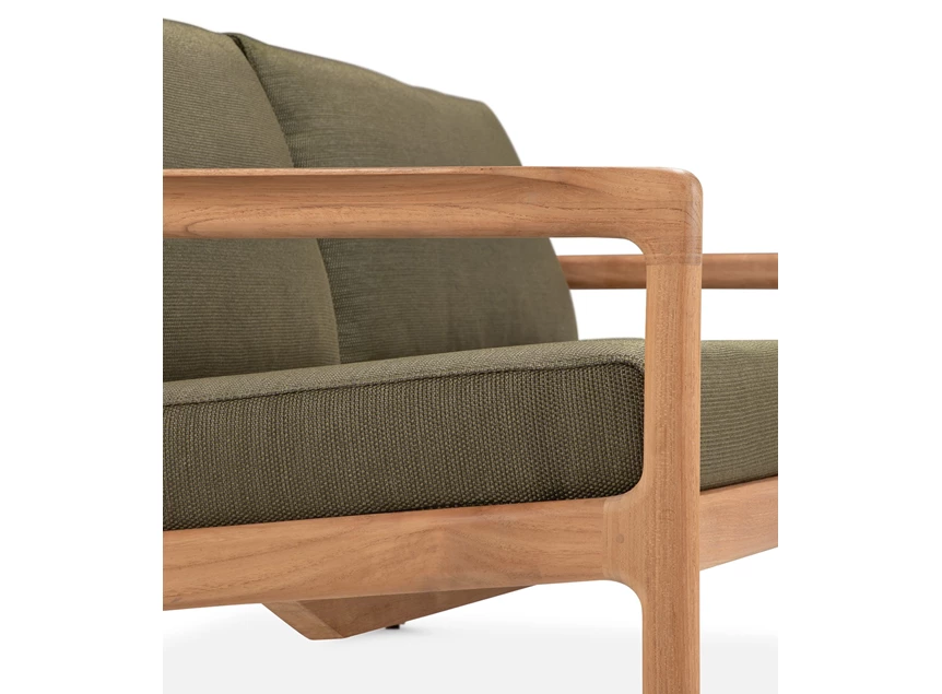 Armleuningen Lounge Teak Jack Outdoor Sofa 2 seater green fabric 10435 Ethnicraft