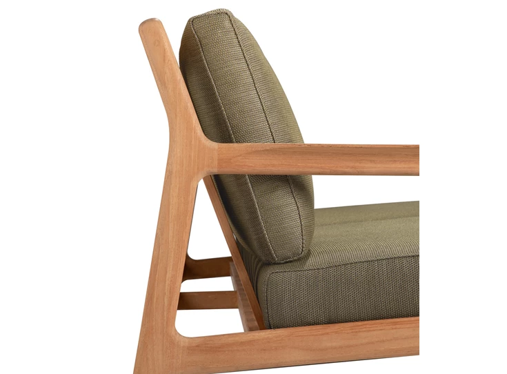 Zijkant Lounge Teak Jack Outdoor Sofa 2 seater green fabric 10435 Ethnicraft