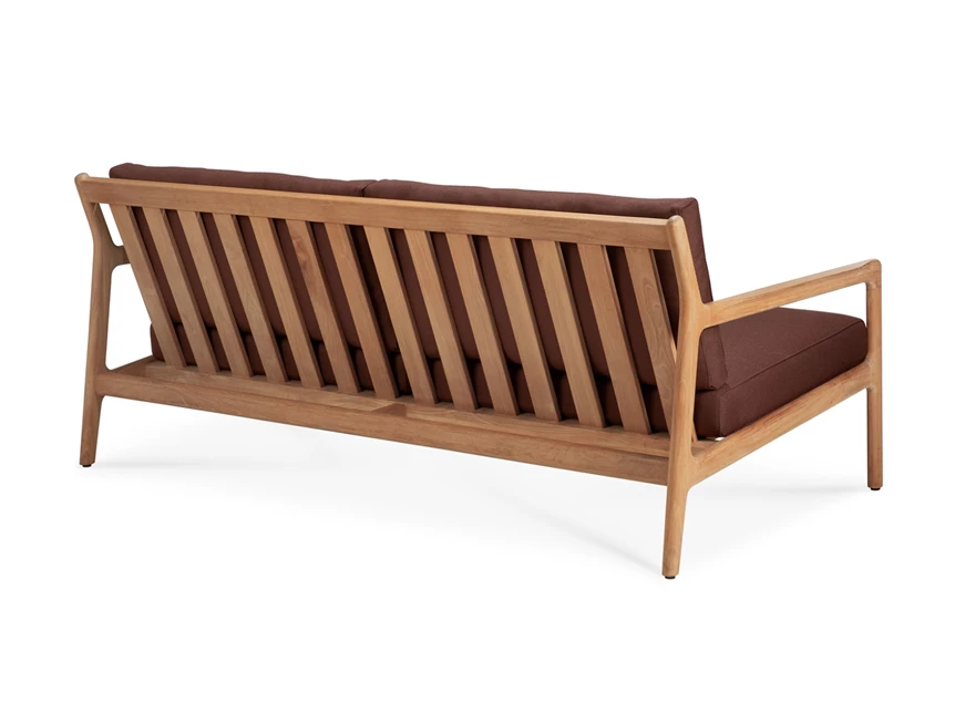 Achterkant Lounge Teak Jack Outdoor Sofa 2 seater burgundy fabric 10434 Ethnicraft