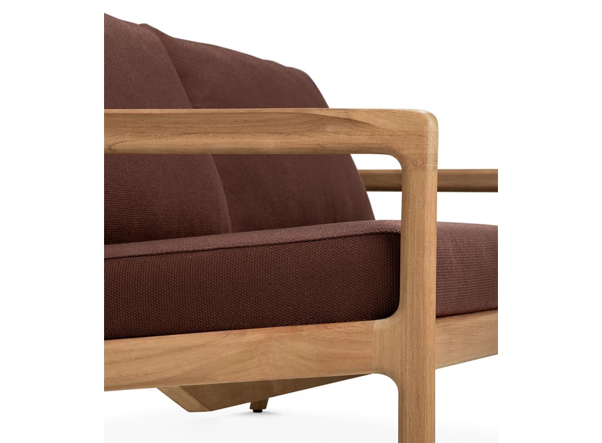 Armleuning Lounge Teak Jack Outdoor Sofa 2 seater burgundy fabric 10434 Ethnicraft