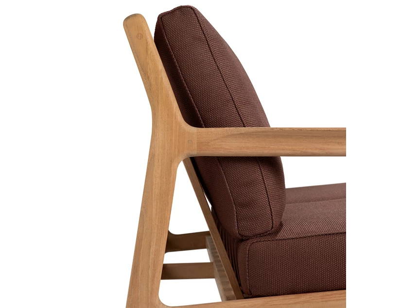 Zijkant Lounge Teak Jack Outdoor Sofa 2 seater burgundy fabric 10434 Ethnicraft