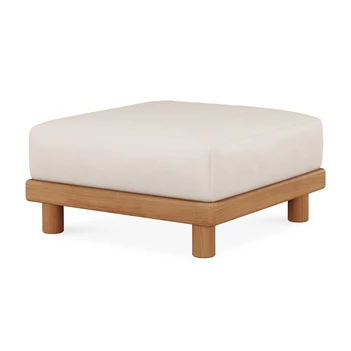 Voetenbank Teak Monocle Outdoor Footstool White fabric 10417 Ethnicraft