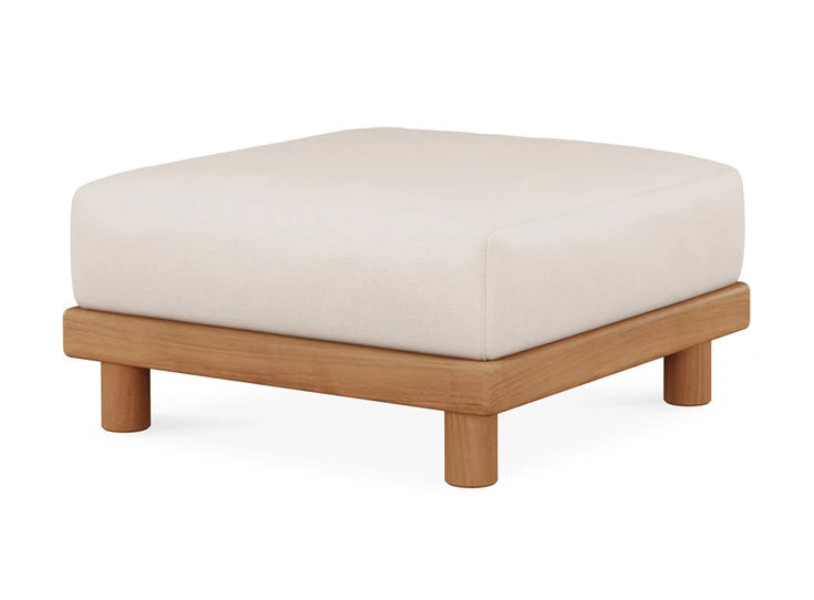 Voetenbank Teak Monocle Outdoor Footstool White fabric 10417 Ethnicraft