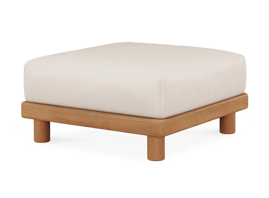 Voetenbank Teak Monocle Outdoor Footstool White fabric 10417 Ethnicraft