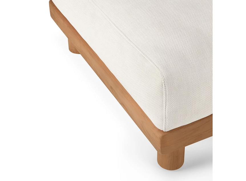Bovenkant Voetenbank Teak Monocle Outdoor Footstool White fabric 10417 Ethnicraft