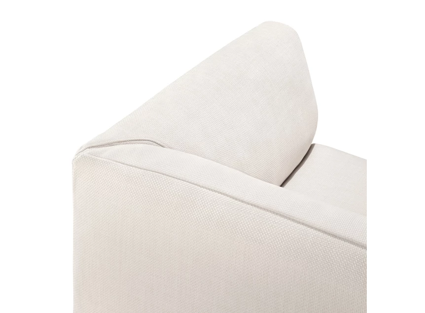 Bovenkant Longchair Teak Monocle Day Bed R arm white fabric 10416 Ethnicraft