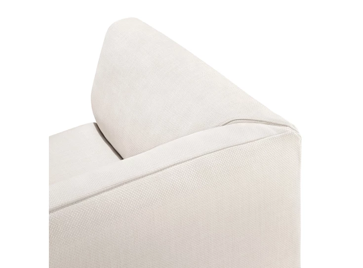 Bovenkant Longchair Teak Monocle Day Bed L arm white fabric 10415 Ethnicraft