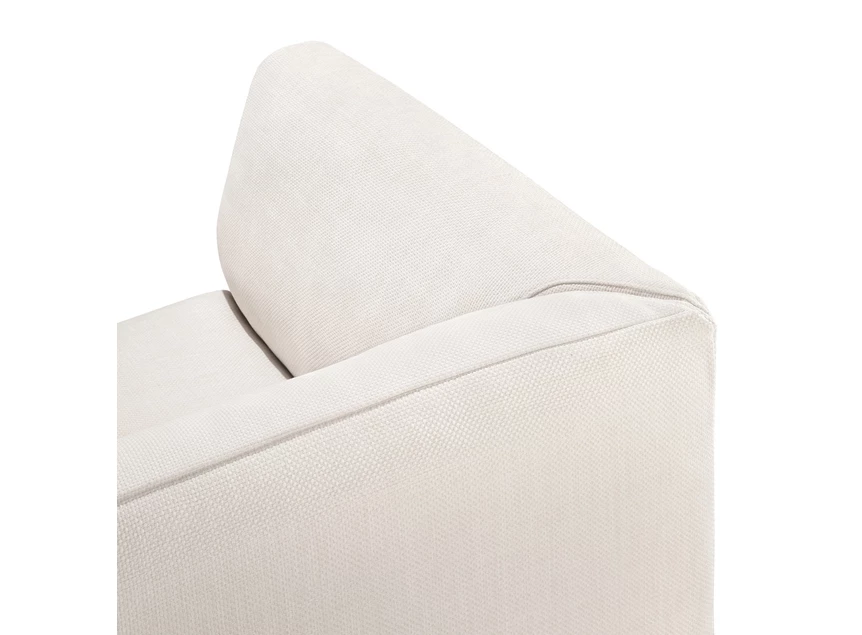 Bovenkant Longchair Teak Monocle Day Bed L arm white fabric 10415 Ethnicraft