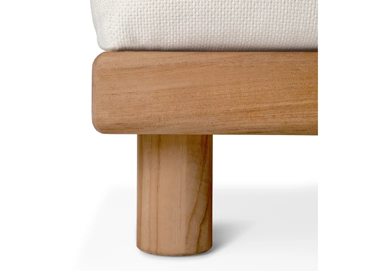 Onderstel Longchair Teak Monocle Day Bed L arm white fabric 10415 Ethnicraft