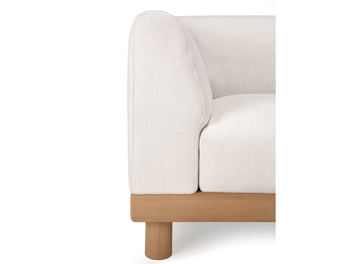 Armleuning Eindelement Teak Monocle End Seater R arm white fabric 10414 Ethnicraft