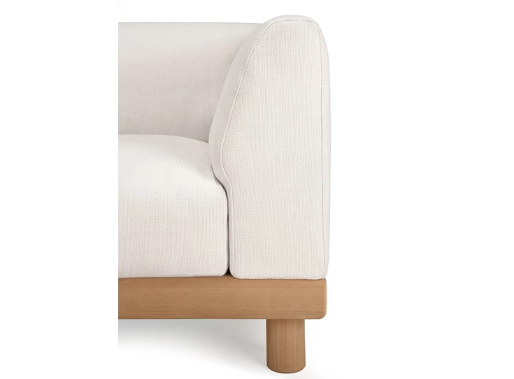 Armleuning Eindelement Teak Monocle End Seater L arm white fabric 10413 Ethnicraft