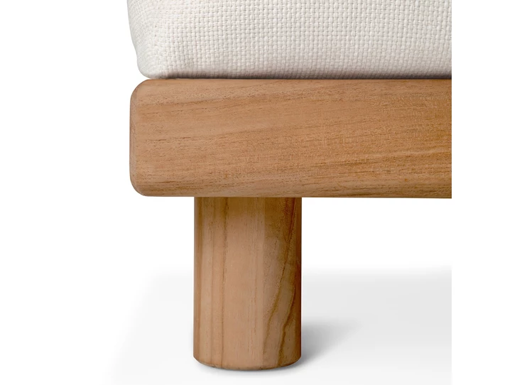 Onderstel Eindelement Teak Monocle End Seater L arm white fabric 10413 Ethnicraft