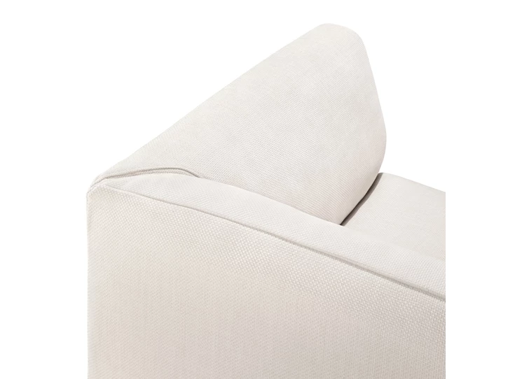 Bovenkant Eindelement Teak Monocle End Seater L arm white fabric 10413 Ethnicraft