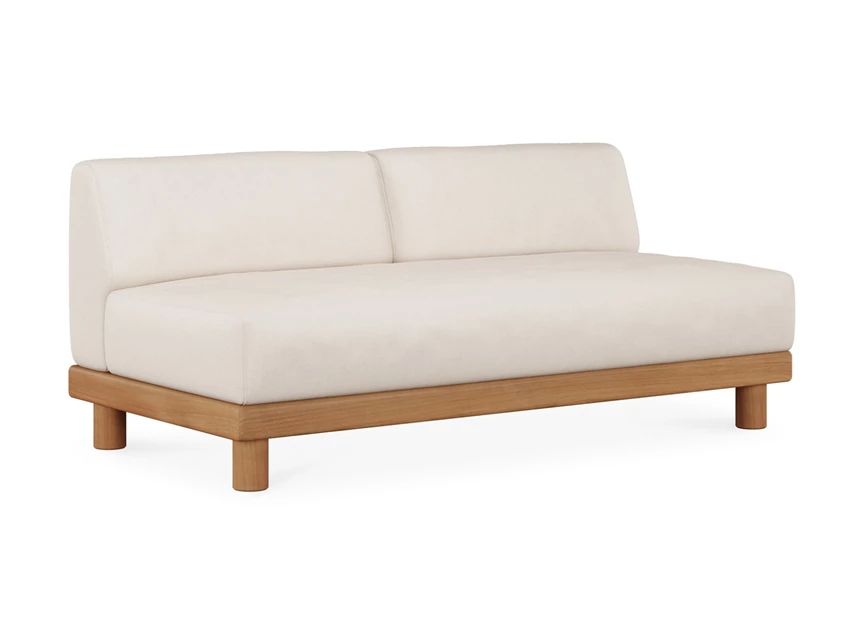 2 zit Teak Monocle 2 Seater white fabric 10412 Ethnicraft