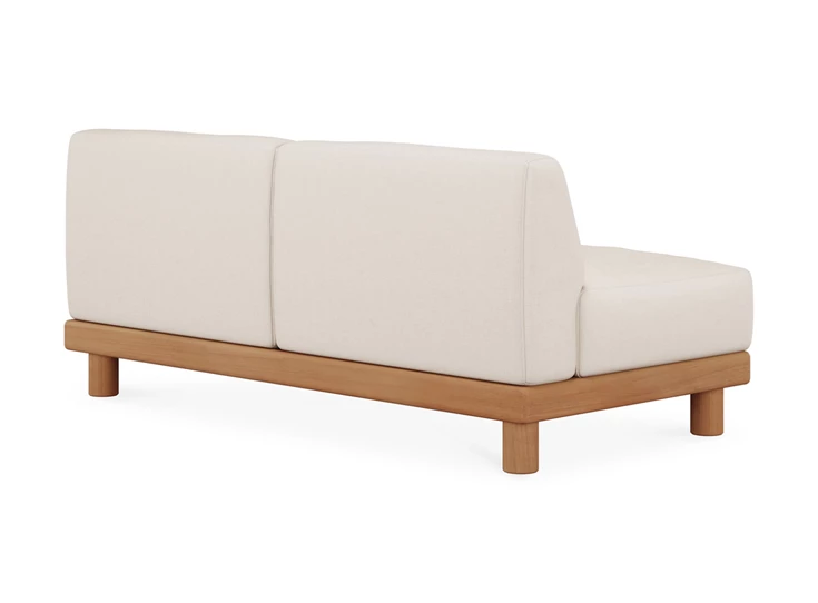 Achterkant 2 zit Teak Monocle 2 Seater white fabric 10412 Ethnicraft