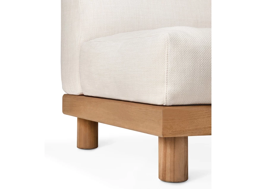 Zijde 2 zit Teak Monocle 2 Seater white fabric 10412 Ethnicraft