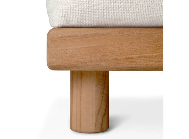 Onderstel 2 zit Teak Monocle 2 Seater white fabric 10412 Ethnicraft