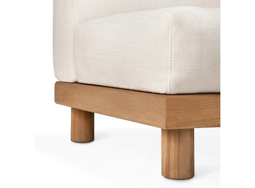 Zijde 1 zit Teak Monocle 1 Seater white fabric 10411 Ethnicraft