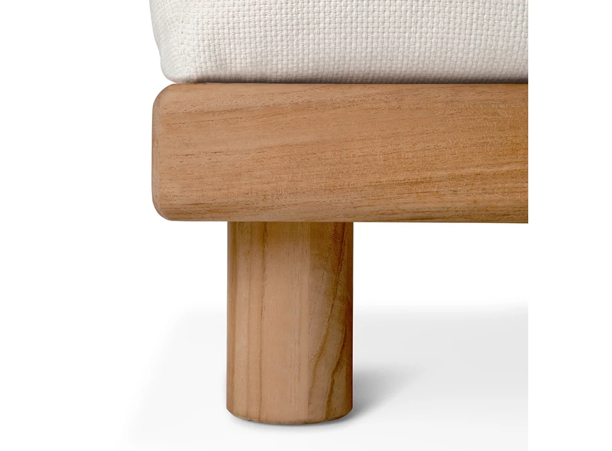 Onderstel 1 zit Teak Monocle 1 Seater white fabric 10411 Ethnicraft