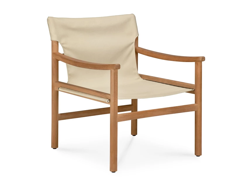 Bijzetzetel Teak Safari Outdoor Lounge Chair Dune fabric 10421 Ethnicraft