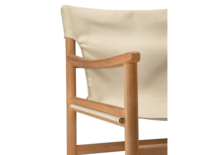 Armleuning Bijzetzetel Teak Safari Outdoor Lounge Chair Dune fabric 10421 Ethnicraft