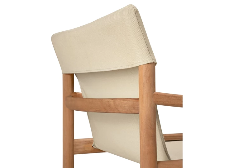 Rug Bijzetzetel Teak Safari Outdoor Lounge Chair Dune fabric 10421 Ethnicraft