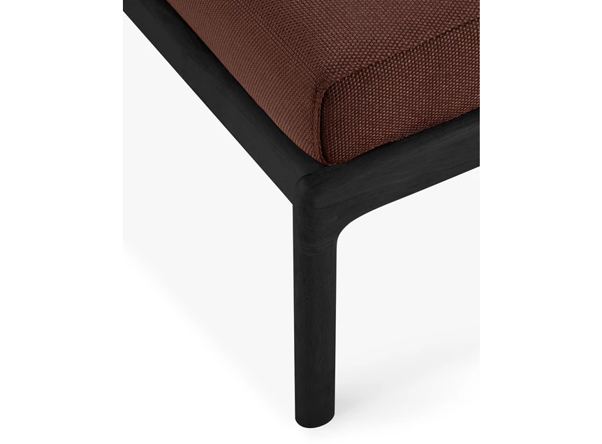 Frame Voetenbank Teak Jack Outdoor Black Footstool Burgundy fabric 10444 Ethnicraft