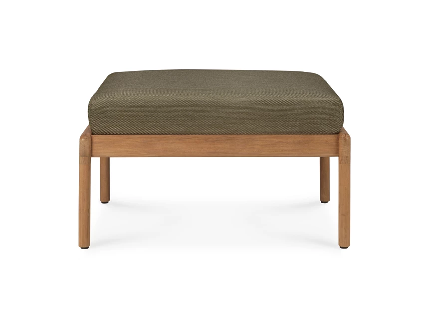 Front Voetenbank Teak Jack Outdoor Footstool Green fabric 10443 Ethnicraft