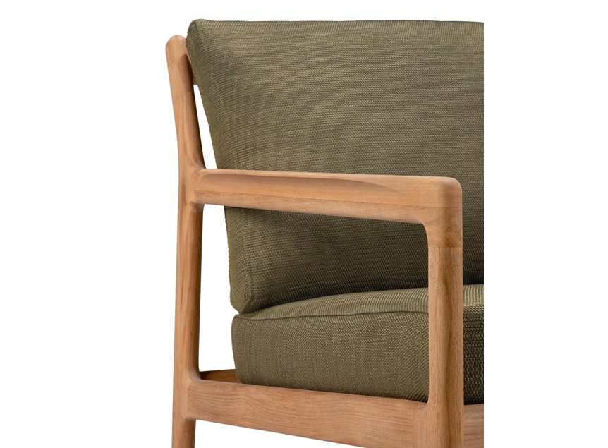 Armleuning Bijzetzetel Teak Jack Lounge Chair Green fabric 10431 Ethnicraft