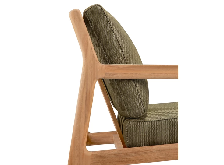 Frame Bijzetzetel Teak Jack Lounge Chair Green fabric 10431 Ethnicraft