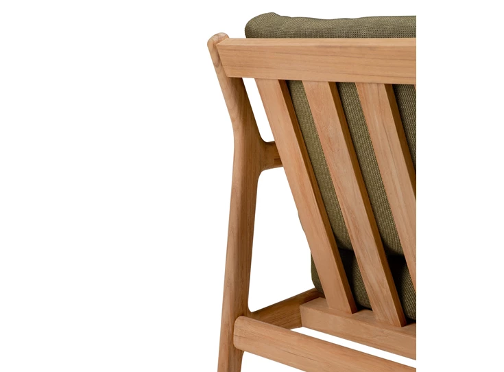 Rug Bijzetzetel Teak Jack Lounge Chair Green fabric 10431 Ethnicraft