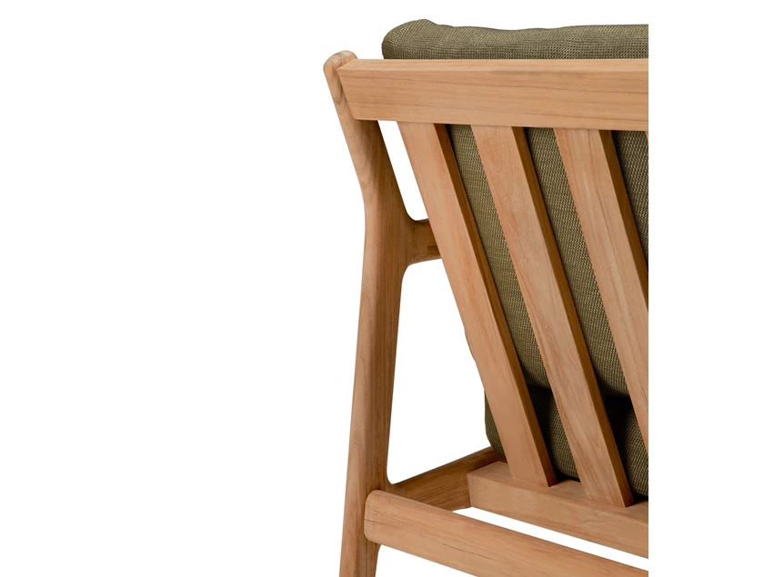 Rug Bijzetzetel Teak Jack Lounge Chair Green fabric 10431 Ethnicraft