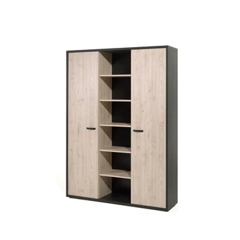 Neyt Bureaukast H Hoge kast Capo 2 deuren/open + 6 vakken Zwart/Kastanje