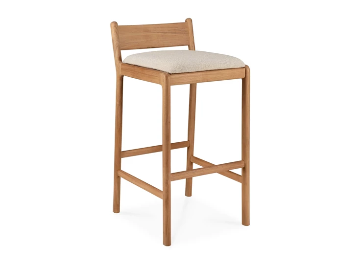 Barstoel Teak Jack Outdoor Bar Stool Natural fabric 10425 Ethnicraft