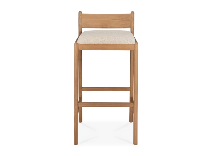 Front Barstoel Teak Jack Outdoor Bar Stool Natural fabric 10425 Ethnicraft
