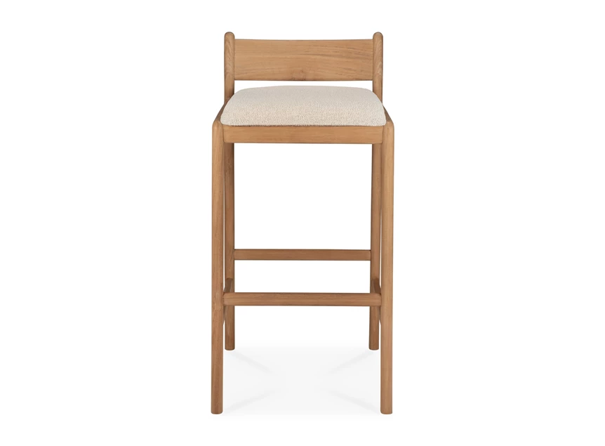 Front Barstoel Teak Jack Outdoor Bar Stool Natural fabric 10425 Ethnicraft
