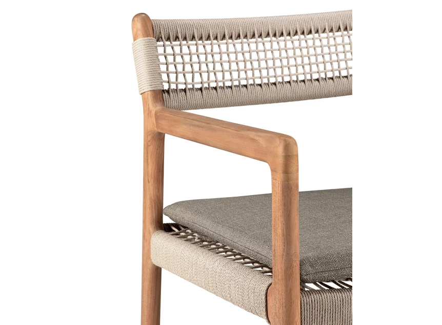 Frame Tuinstoel Teak Jack Woven Outdoor Dining Chair Beige Cord Silt fabric 10340 Ethnicraft