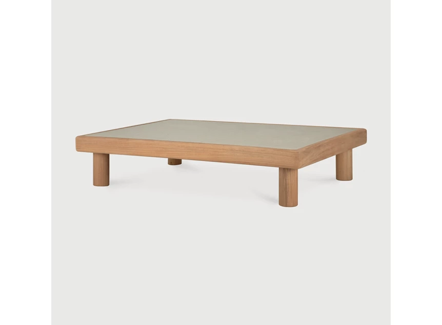 Salontafel Teak Monocle Outdoor Coffee Table Concrete Light Grey 10410 Ethicraft