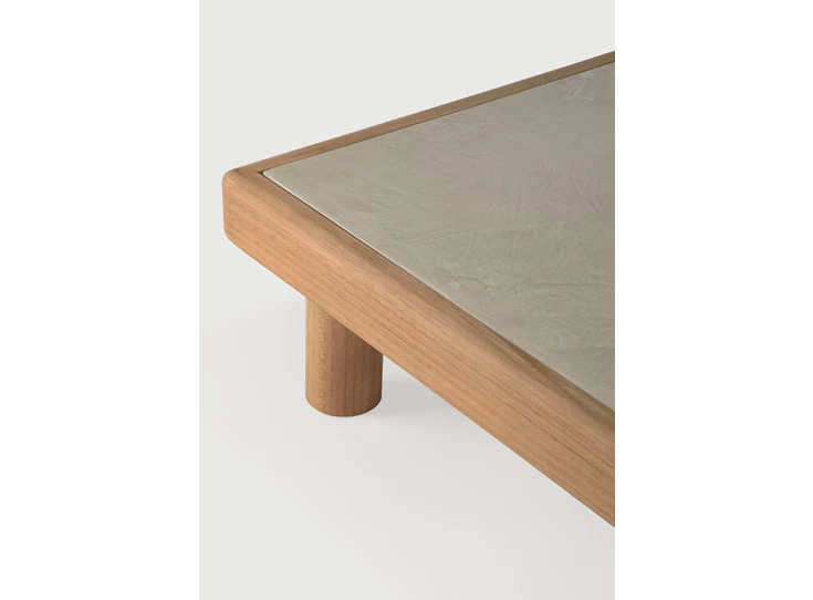 Zijde Salontafel Teak Monocle Outdoor Coffee Table Concrete Light Grey 10410 Ethicraft
