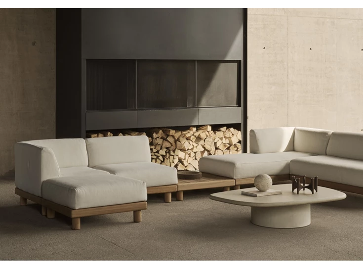 Sfeerfoto Salontafel Elements Outdoor Coffee Table Pebble Concrete Light Grey 25076 Ethnicraft