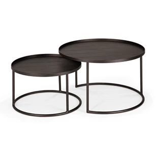Front Salontafel Outdoor Tray Coffee Table Set Round S/L Dark Bronze 30009 Ethnicraft