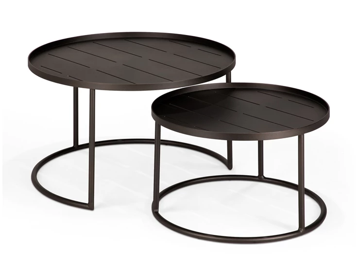 Salontafel Outdoor Tray Coffee Table Set Round S/L Dark Bronze 30009 Ethnicraft