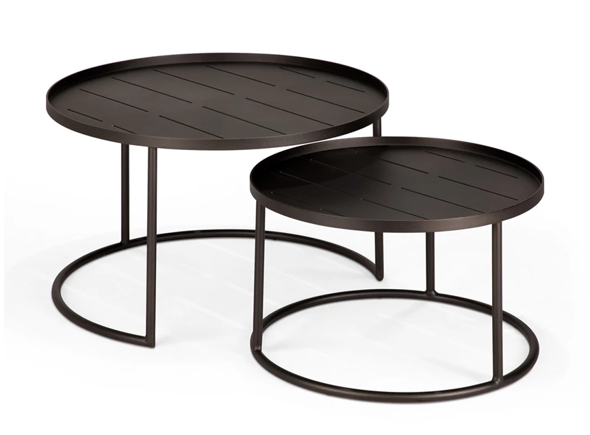 Salontafel Outdoor Tray Coffee Table Set Round S/L Dark Bronze 30009 Ethnicraft